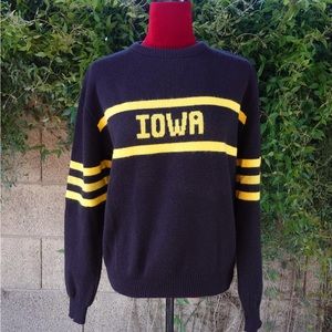 Vintage Iowa State Crewneck Black Yellow letterman Hawkeyes University Sweater
